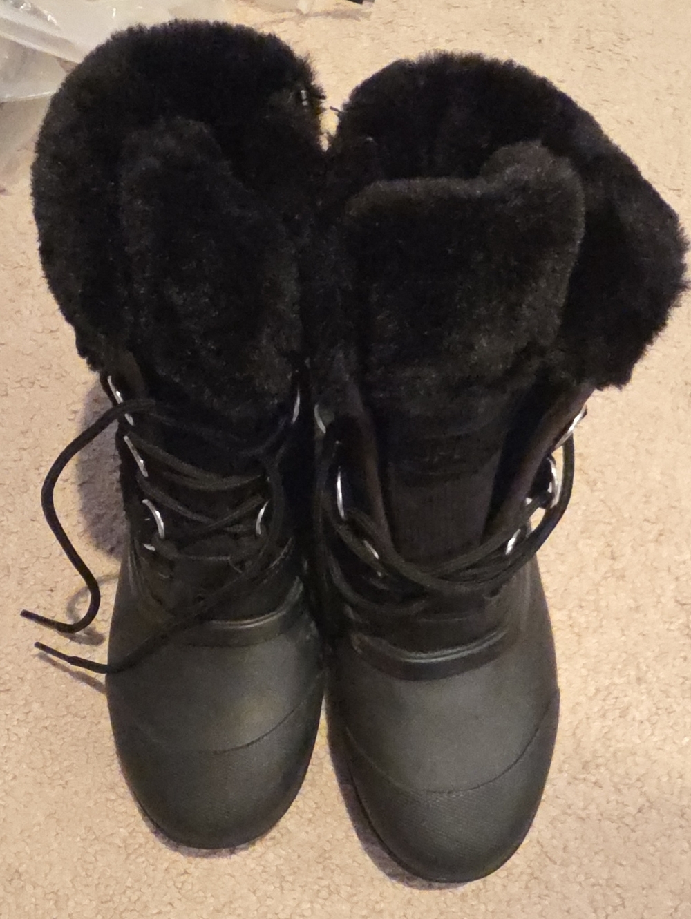 Sperey Black Faux-Fur Lined Women's Winter Boots